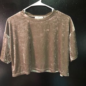 silver velvet crop top